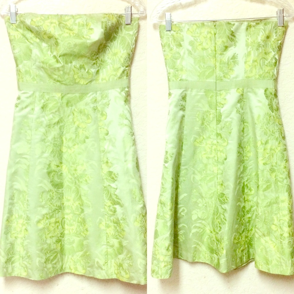 Ann Taylor Green Strapless Dress Size 2